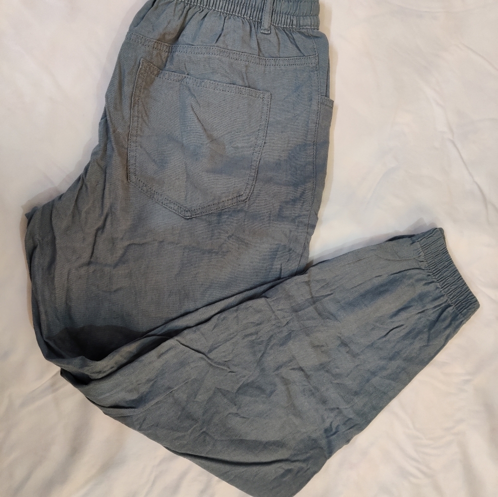 Linen Mix Plain Tapered Fit Trouser - Picture 2 of 5